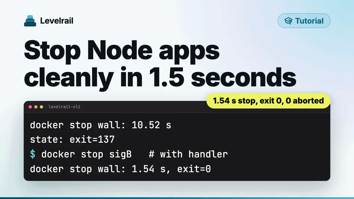 Stop Node apps cleanly in 1.5 seconds