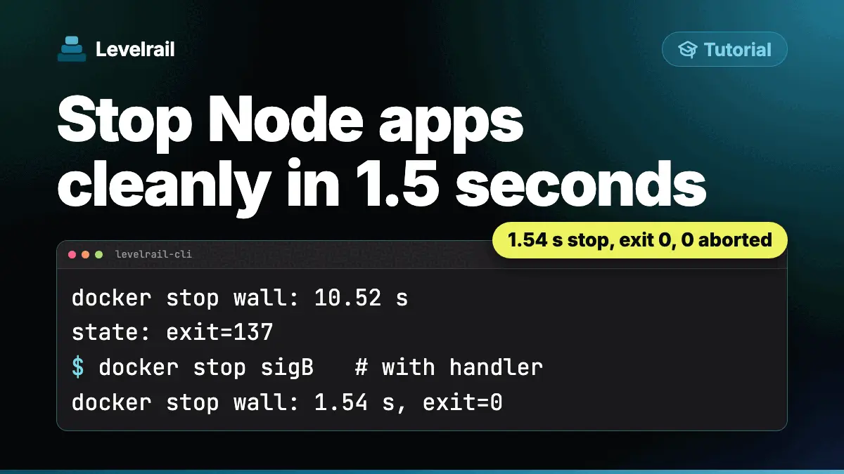 Stop Node apps cleanly in 1.5 seconds